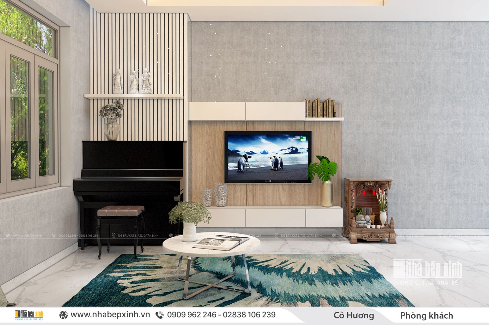 Mẫu nội thất phòng khách hiện đại 